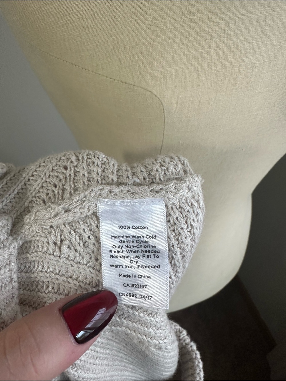 Talbots Cream Knit Sleeveless Side-Tie Sweater Vest - Picture 5 of 5